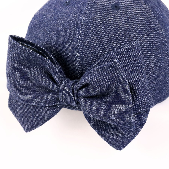 使用岡山牛仔布的蝴蝶結帽 (18SSS-030) 第4張的照片