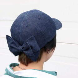 使用岡山牛仔布的蝴蝶結帽 (18SSS-030) 第9張的照片
