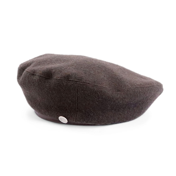 推薦用於冬天的舒適材料！亞麻羊毛軍用貝雷帽棕色（18AWS-014） 第1張的照片
