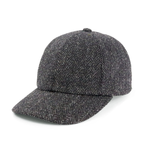 全哈里斯花呢！任何地方都無法模仿的奢華Harris Tweed Cap Black (18AWS-016) 第1張的照片