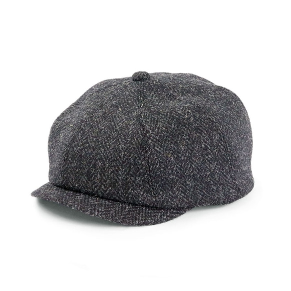 全哈里斯花呢！ Harris Tweed Beret Cass Black (18AWS-017) 奢華感十足 第1張的照片