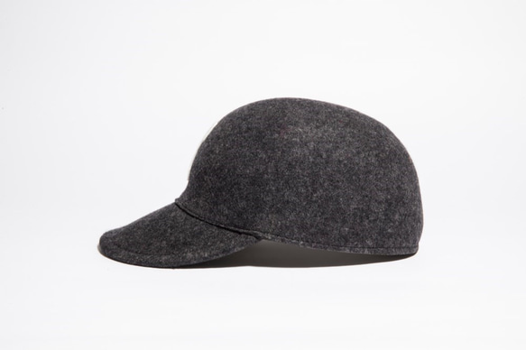 [降價]用一張氈製成的簡單的低帽卡其色L（16AWS-009） 第3張的照片