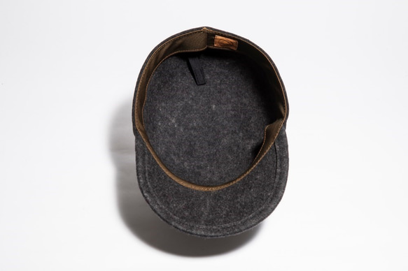[降價]用一塊氈製成的簡單低帽深棕色L（16AWS-009） 第5張的照片