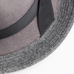 新折疊的帽子灰色，帶有新的邊緣開關（17AWN-006）。 第2張的照片