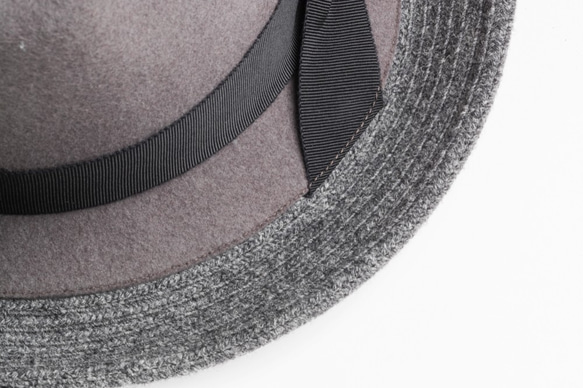 新折疊的帽子灰色，帶有新的邊緣開關（17AWN-006）。 第2張的照片