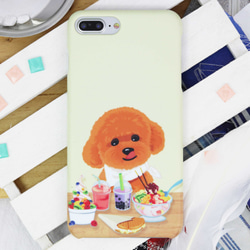 各種iPhoneやスマホに対応⋆プードル トイプードル ビション ステディー 犬 パターン マット面 硬質のスマホケース 1枚目の画像