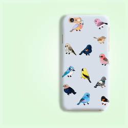 各種iPhoneやスマホに対応⋆鳥 小鳥  パターン マット面 硬質のスマホケース 2枚目の画像