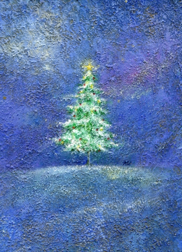 星屑を集めて…』（複製画）.☆。.クリスマスツリー .。☆. 絵画