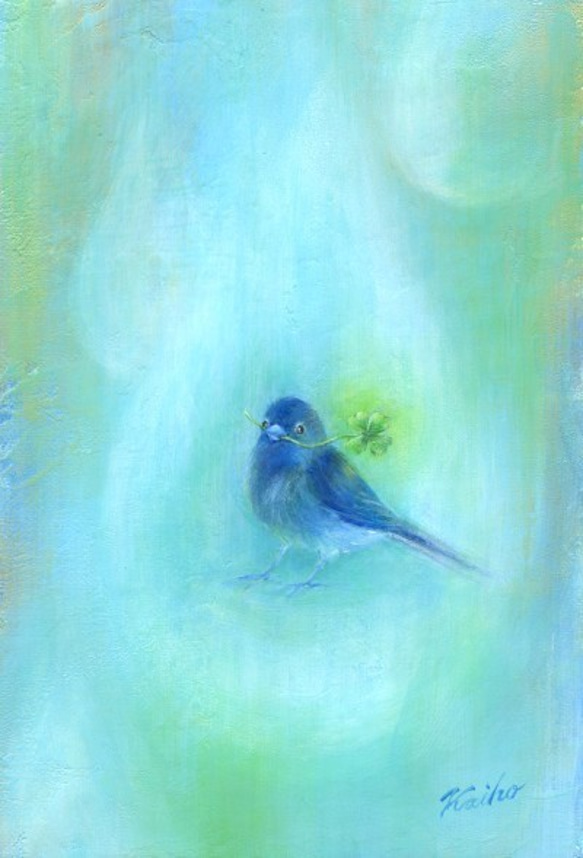 青い鳥のアクリル画『TOMORROW』 絵画 HIROKO KAIHO 通販