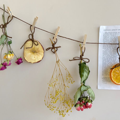 ドライフラワー♡ガーランド♡ボリュームいっぱい水色【220】 Amazon