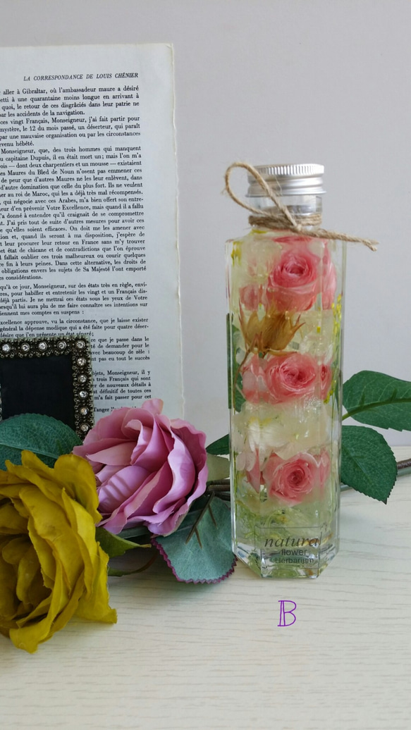 フローラル・ピンクのバラの香り　3種より1本　ハーバリウム♬ 3枚目の画像