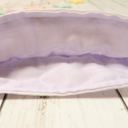 手染めの４重ガーゼ巾着　紫 4枚目の画像