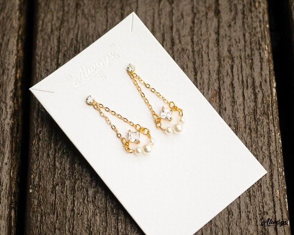 小舞曲,14K包金,珍珠,耳環,耳夾 第3張的照片