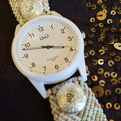 腕時計 マクラメ編みクリスマス 5枚目の画像
