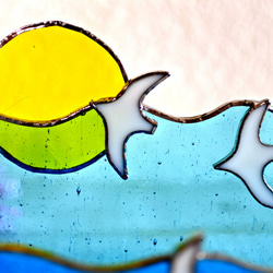 かもめと海の風景　ステンドグラスの飾り箱 3枚目の画像