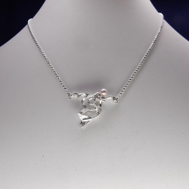 マーメイド（人魚）+パール（真珠）　SILVER925 ペンダントネックレス