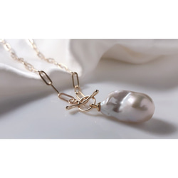 特集掲載　淡水バロックパール 大粒 ネックレス 【386】 1枚目の画像