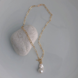 特集掲載　淡水バロックパール 大粒 ネックレス 【386】 2枚目の画像