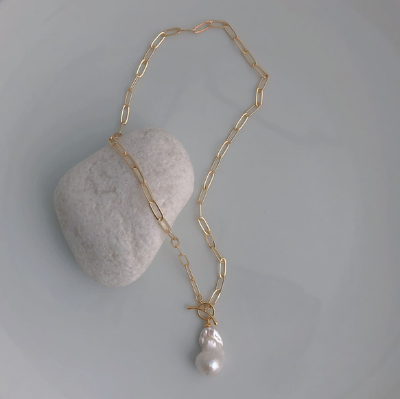 特集掲載　淡水バロックパール 大粒 ネックレス 【386】 2枚目の画像