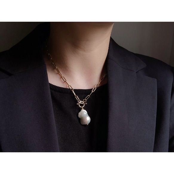 特集掲載　淡水バロックパール 大粒 ネックレス 【386】 7枚目の画像