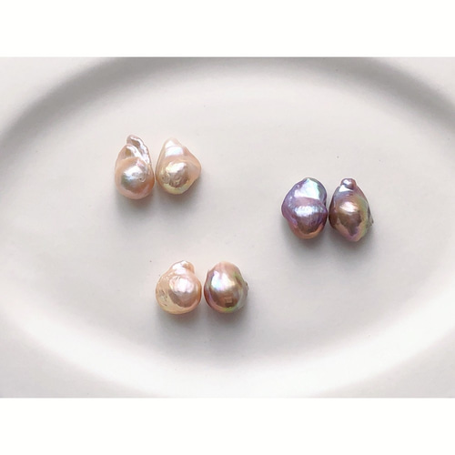 選べる 大粒 淡水バロックパール ピアス/イヤリング キズあり 【594 