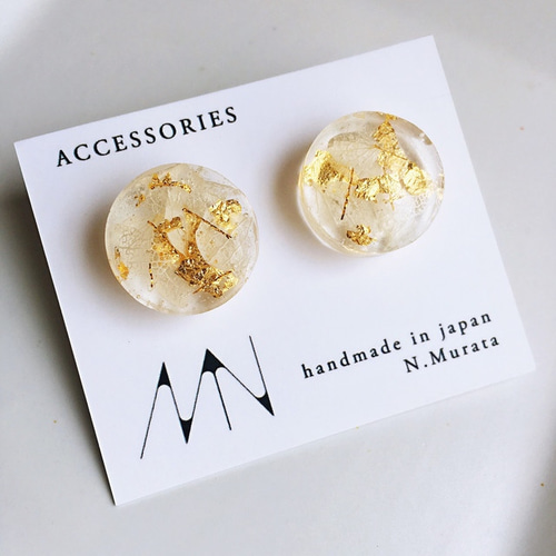 レジン イヤリング クリア リボン 暗闇で光る人魚の泡ピアスorイヤリング】 レジンアクセサリー