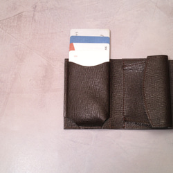 ◎お買い得◎イタリアンレザーのコロンとしたミニ財布(ブラウン) 4枚目の画像