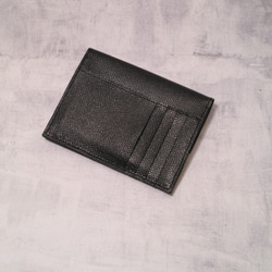 イタリアンレザーのカブセ付きフラグメントケース(ミニ財布・ブラック) 6枚目の画像