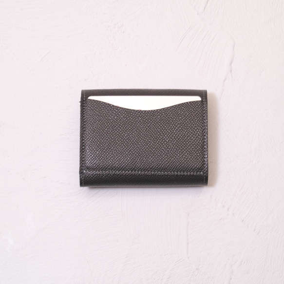 ◎お買い得◎イタリアンレザーのコロンとしたミニ財布（ダークグレー） 5枚目の画像