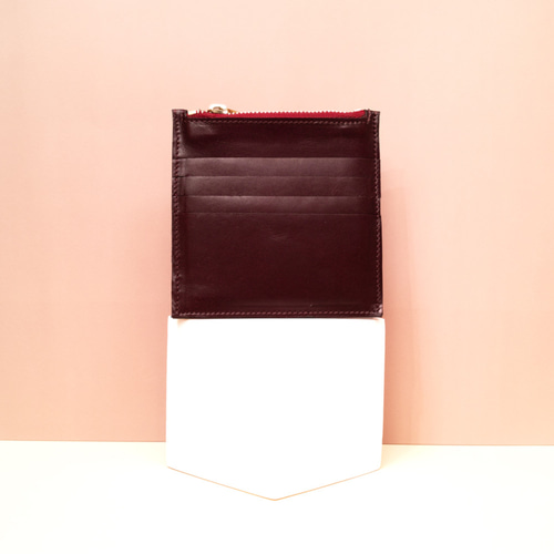 薄い！かさばらないイタリアンレザーの正方形フラグメントケース（ミニ