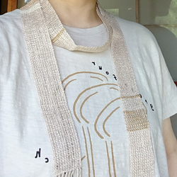 手織り・ビーズ糸を織り込んだ細いストール 7枚目の画像