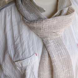 手織り・シルクと綿のナチュラルストール 3枚目の画像