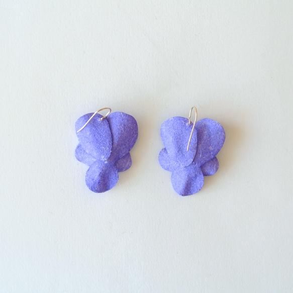 viola 耳環/ 夾式耳環（purple×navy） 第3張的照片