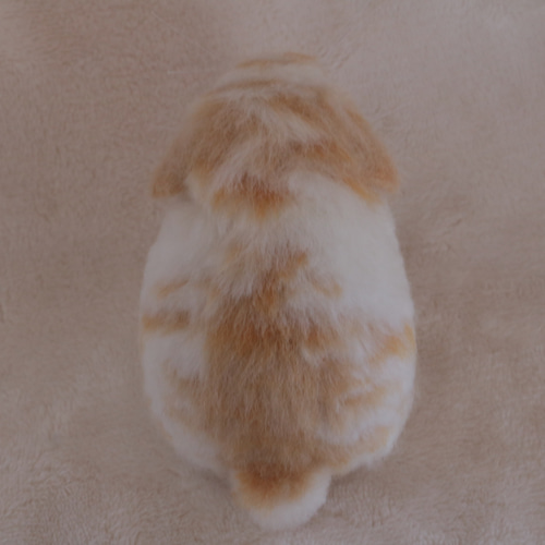 ロップイヤー ブロークンオレンジ 全身 羊毛フェルト ハンドメイド インテリア sold)ペタッとしているうさぎさん ロップイヤー ブロークン