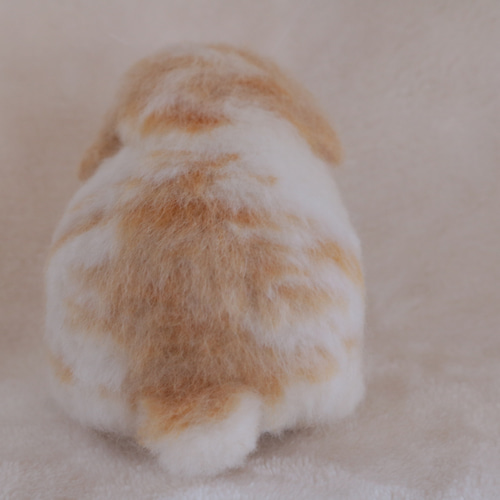 ロップイヤーのベビーうさぎさん ブロークンオレンジ 羊毛