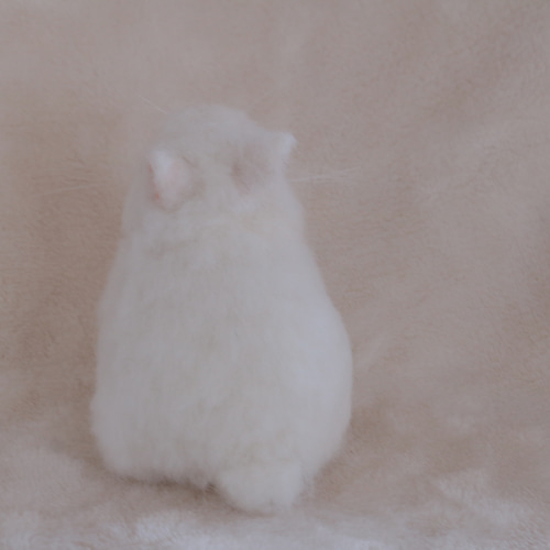 ペロッと舌だし♪ベビーの白うさぎさん 羊毛フェルト 羊毛