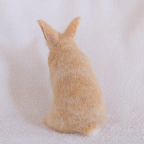 u.☆様オーダー　羊毛フェルト　うさぎ　のびーーーるネザーランドドワーフ ネザーランドドワーフ（うさぎ）うたっち オレンジ 植毛 羊毛