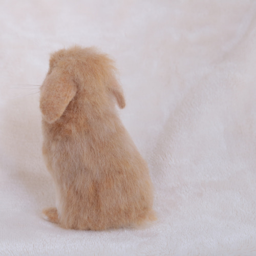 sold)うたっちのリアルうさぎさん ロップイヤー オレンジ 羊毛