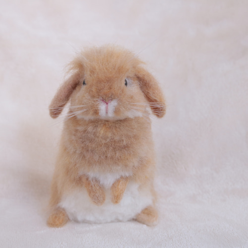 羊毛フェルト うさぎ ロップイヤー ハンドメイド ぬいぐるみ