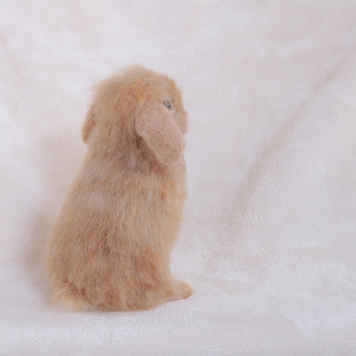 sold)うたっちのリアルうさぎさん ロップイヤー オレンジ 羊毛フェルト
