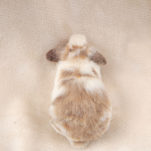 ロップイヤー ブロークンオレンジ 全身 羊毛フェルト ハンドメイド インテリア sold)ロップイヤーのうさぎさん ブロークンオレンジ 羊毛