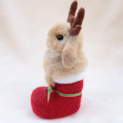 クリスマスブーツなトナカイうさぎさん ホーランドロップイヤー