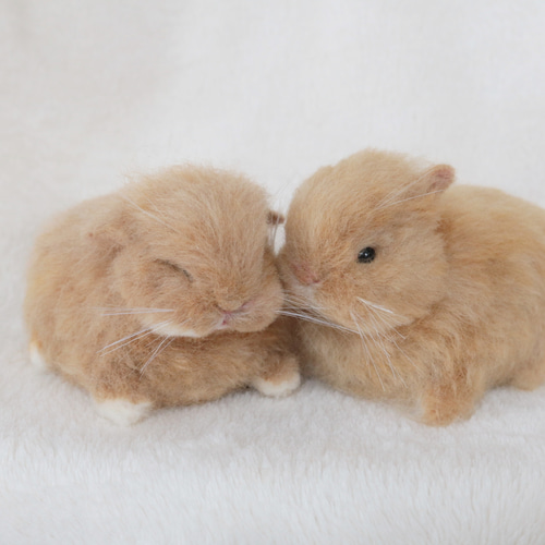 やん様 うさぎさん 羊毛フェルトストラップ うさぎ羊毛フェルトホーランドロップフォーン - Mucha | minne