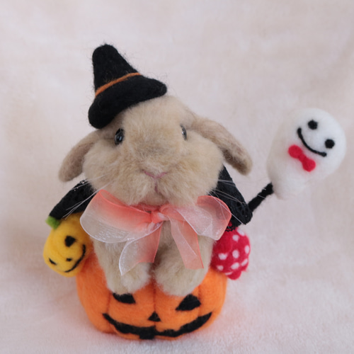 羊毛フェルト　れいちぇる様 羊毛けだまkana様 羊毛フェルトドールヘッド/M_灰ハチワレ1 - DOLLCE