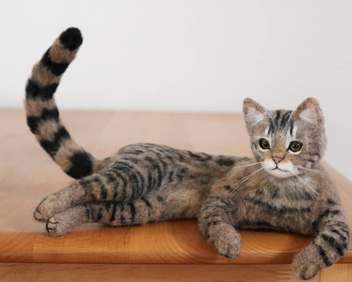 送料無料】キジトラ 和猫 羊毛フェルト 羊毛フェルト SEVEN's Bunny