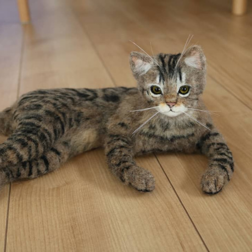 送料無料】キジトラ 和猫 羊毛フェルト 羊毛フェルト SEVEN's Bunny