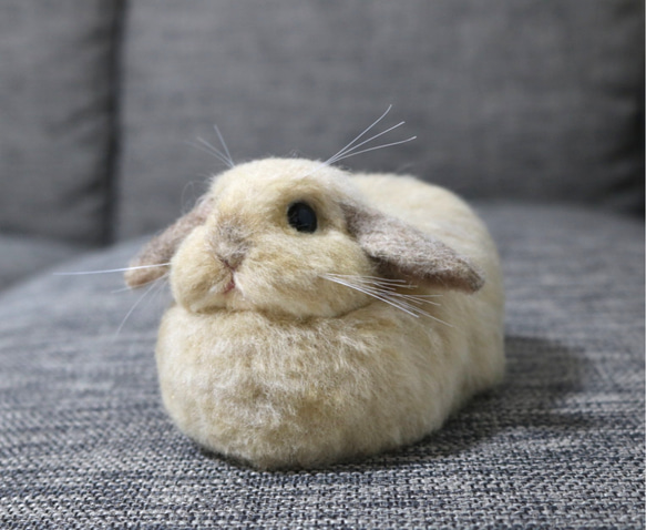 話題の人気 ロップイヤーのうさぎさん 羊毛フェルト 羊毛フェルト リンクス ぬいぐるみ