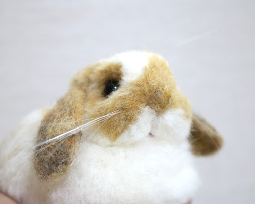 ロップイヤーのうさぎさん ブロークンオレンジ 羊毛フェルト 羊毛