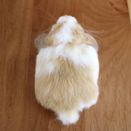 ロップイヤーのうさぎさん ブロークンオレンジ 羊毛フェルト 羊毛