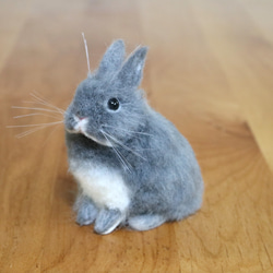 確認用　羊毛フェルト　うさぎ　ティモテ　ブルーオターorライラックオター 0_2c81d44397edf35a6ea53b42bd69